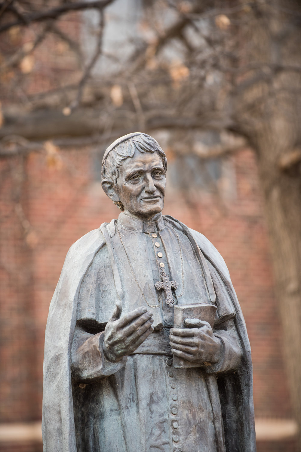 A statue of Blessed John Henry Newman is seen Feb. 5, 2018, on the campus of Newman University in Wichita, Kan. Many college Catholic student centers and Newman University, will be celebrating Cardinal Newman’s Oct. 13, 2019, canonization with lectures, watch parties and pilgrimages to Rome for the event.